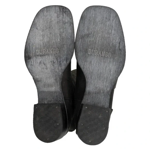 DURANGO Womens Cowgirl Boots SIZE 7.5M Black Leather Buckle/Zip Closure - Picture 12 of 12